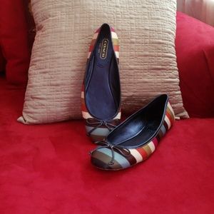 Pre-loved COACH Striped Flats sz8